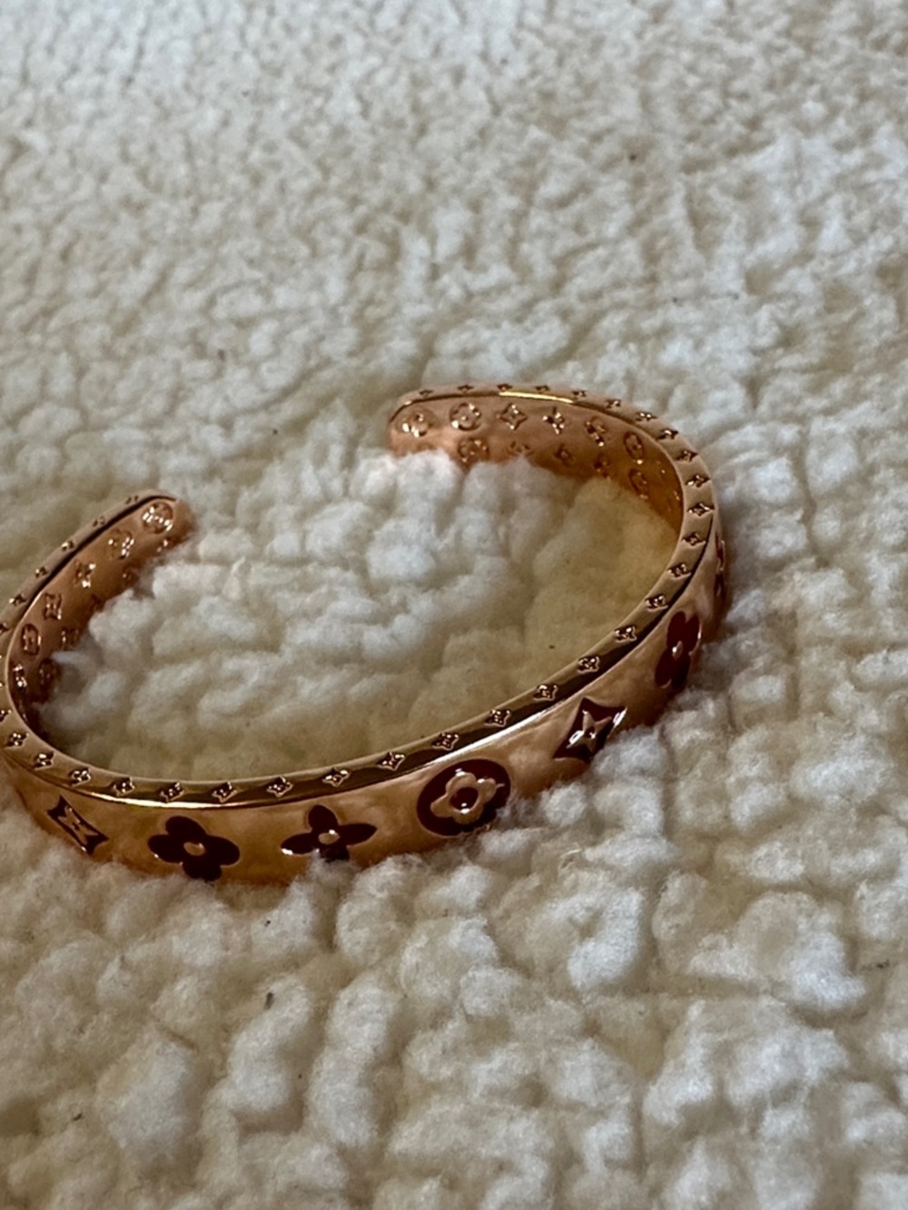 Louis Vuitton Rose Gold Bracelet and Red Logo Earrings Set - Picture 10 of 12